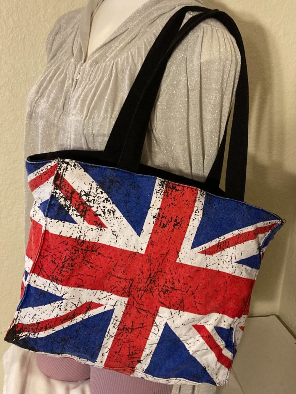 Union Jack Canvas Tote Bag - Red, White & Blue